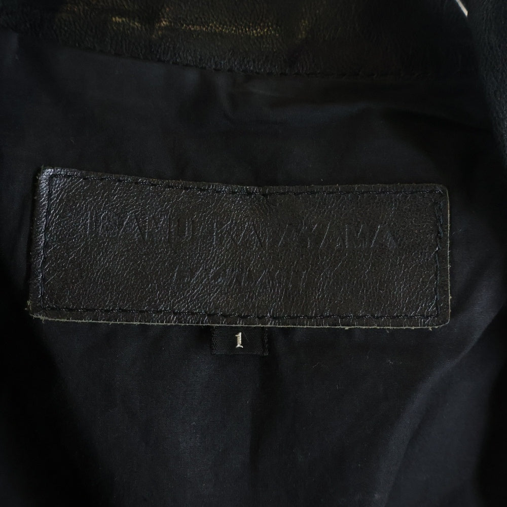 ISAMU KATAYAMA BACKLASH(イサムカタヤマバックラッシュ) ジップアップ キャメルレザー らくだ革 シングルライダースジャケット ブラック