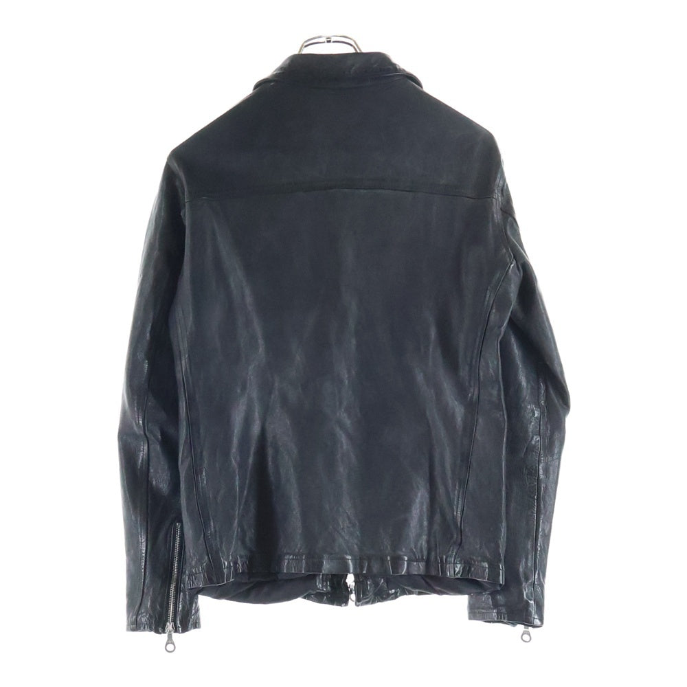 ISAMU KATAYAMA BACKLASH(イサムカタヤマバックラッシュ) カウレザー スナップボタン ミリタリーレザージャケット ブラック 製品染め