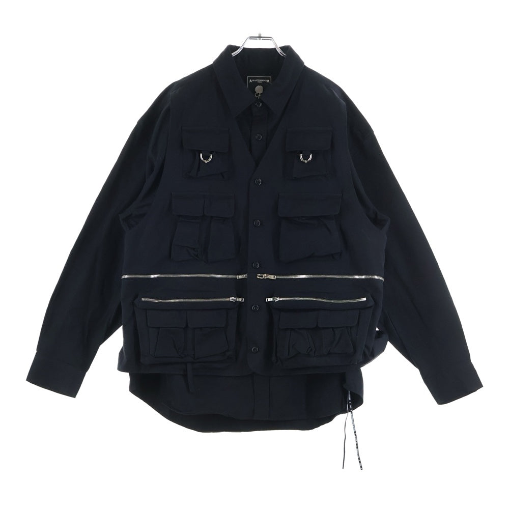 mastermind JAPAN(マスターマインドジャパン) レイヤード オーバーシャツ マルチポケット ブラック MW23S11-SH003