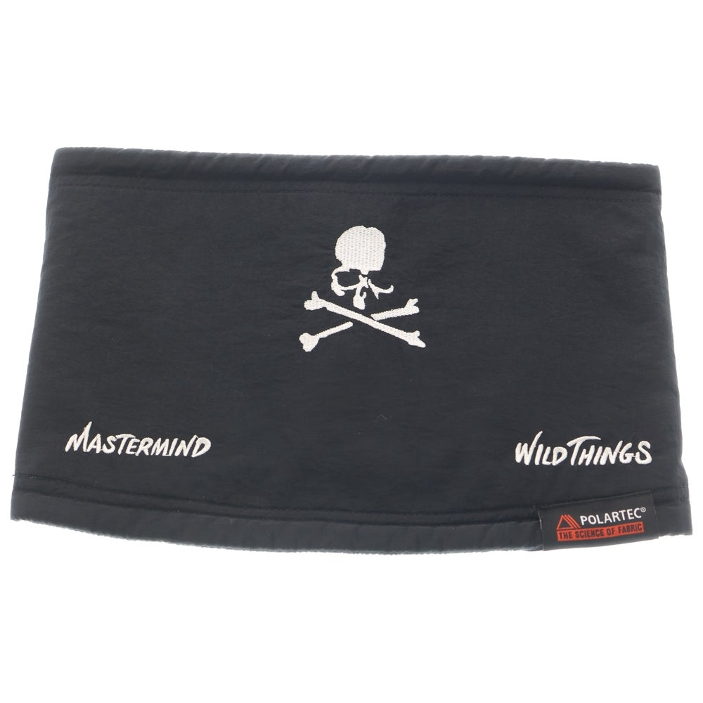 mastermind JAPAN(マスターマインドジャパン) ロゴ刺繍 リバーシブル ネックウォーマー ブラック WT22490KY-MM