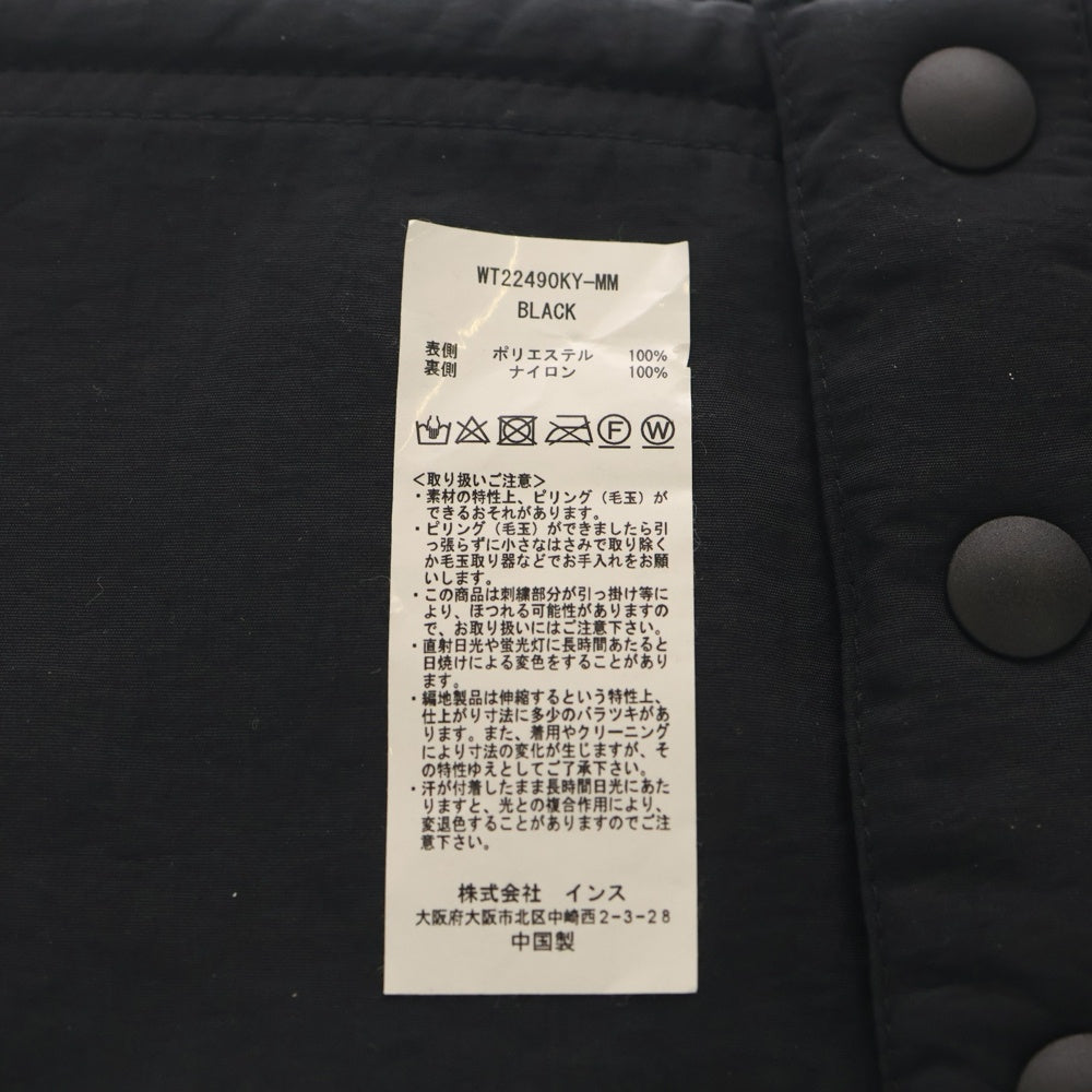 mastermind JAPAN(マスターマインドジャパン) ロゴ刺繍 リバーシブル ネックウォーマー ブラック WT22490KY-MM