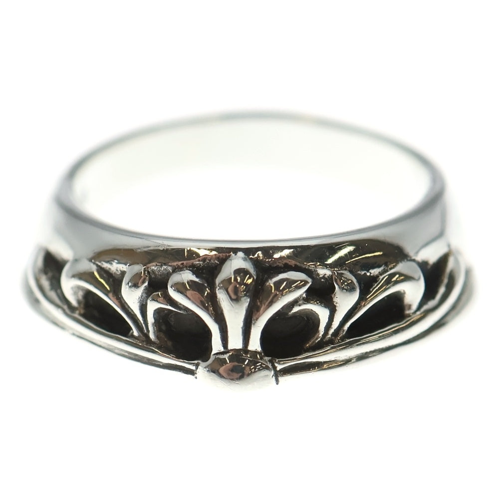 CHROME HEARTS(クロムハーツ) HALF CLSC FLRL CRS ハーフ クラッシック フローラル クロス リング 指輪 シルバー ※ギャラ付き