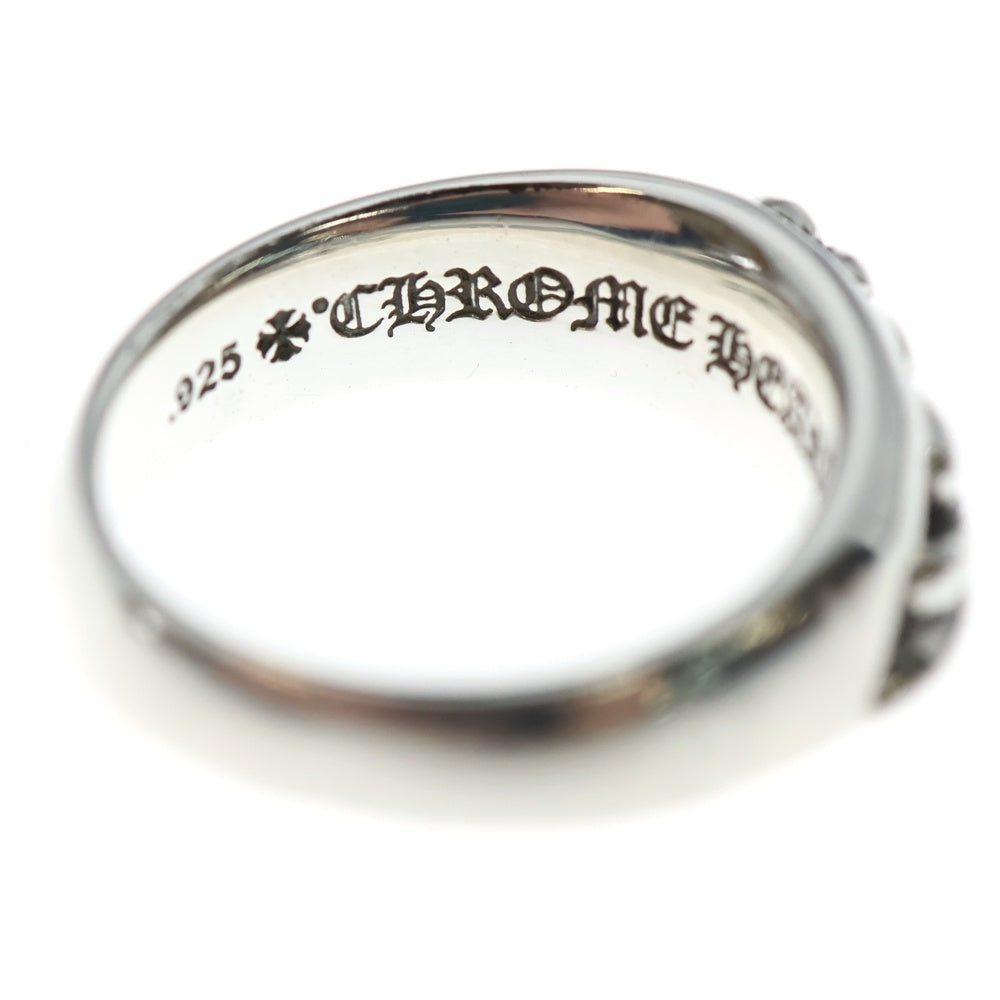 CHROME HEARTS(クロムハーツ) HALF CLSC FLRL CRS ハーフ クラッシック フローラル クロス リング 指輪 シルバー ※ギャラ付き