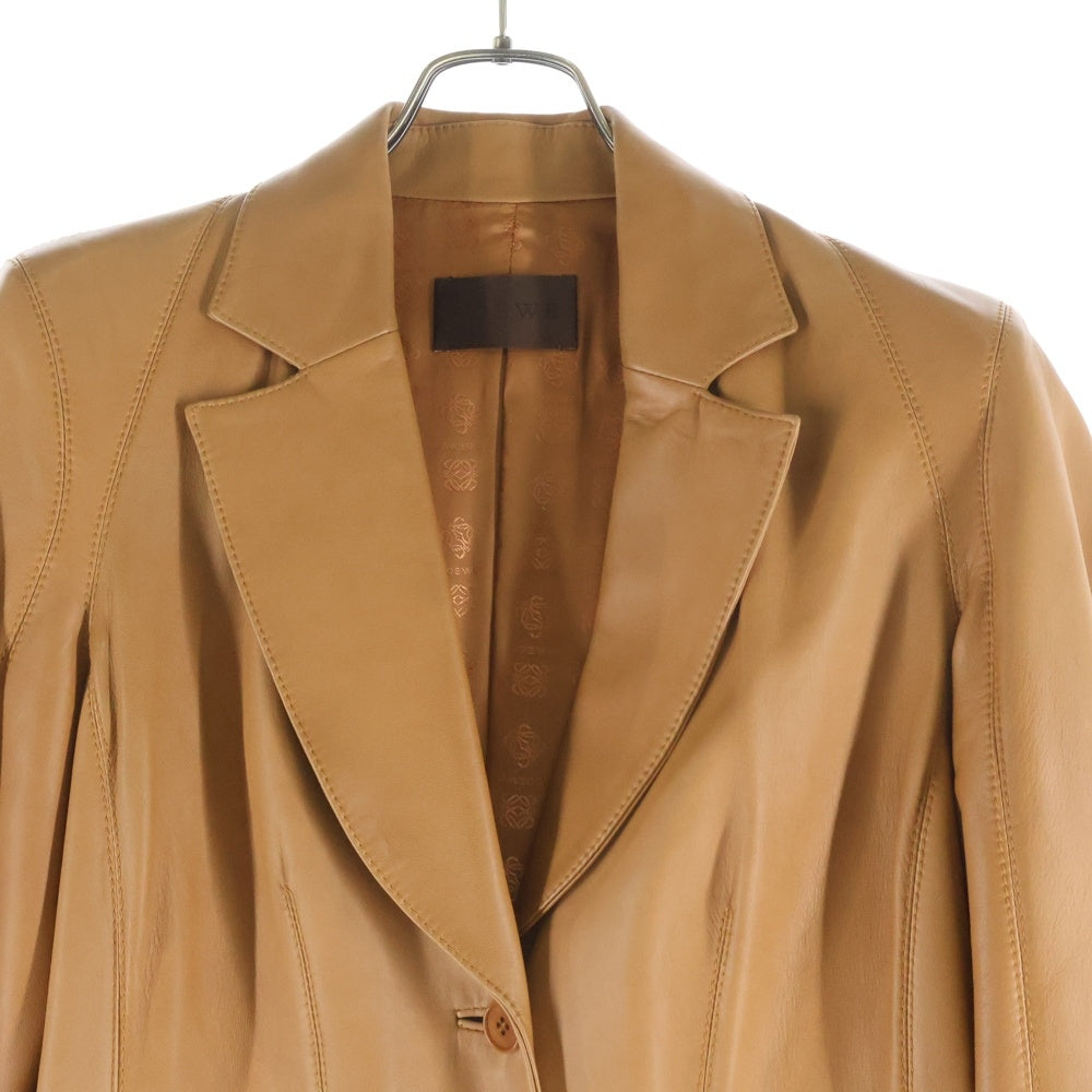 LOEWE(ロエベ) ラムレザー ロングコート キャメル レディース