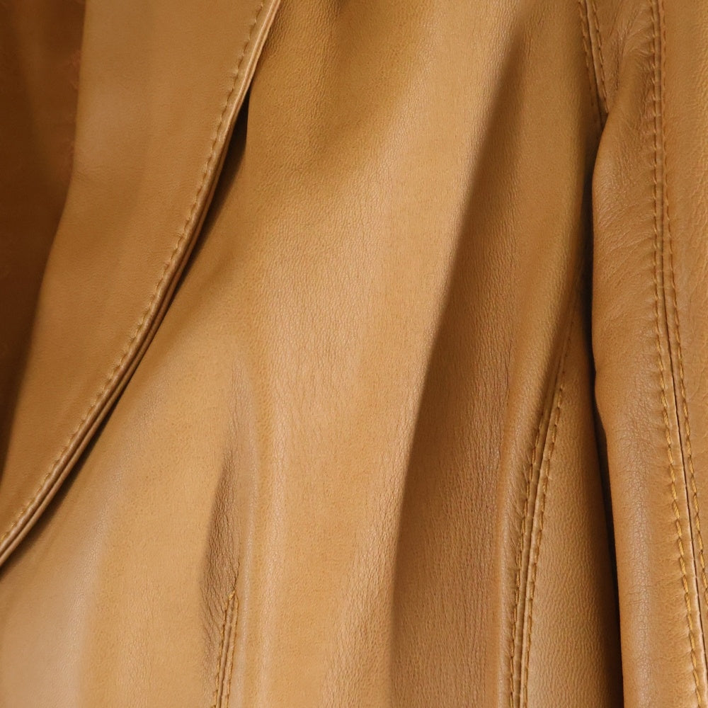 LOEWE(ロエベ) ラムレザー ロングコート キャメル レディース