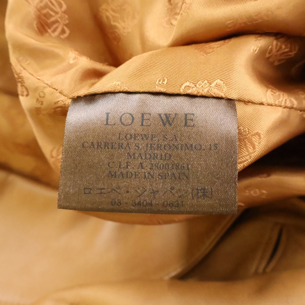 LOEWE(ロエベ) ラムレザー ロングコート キャメル レディース