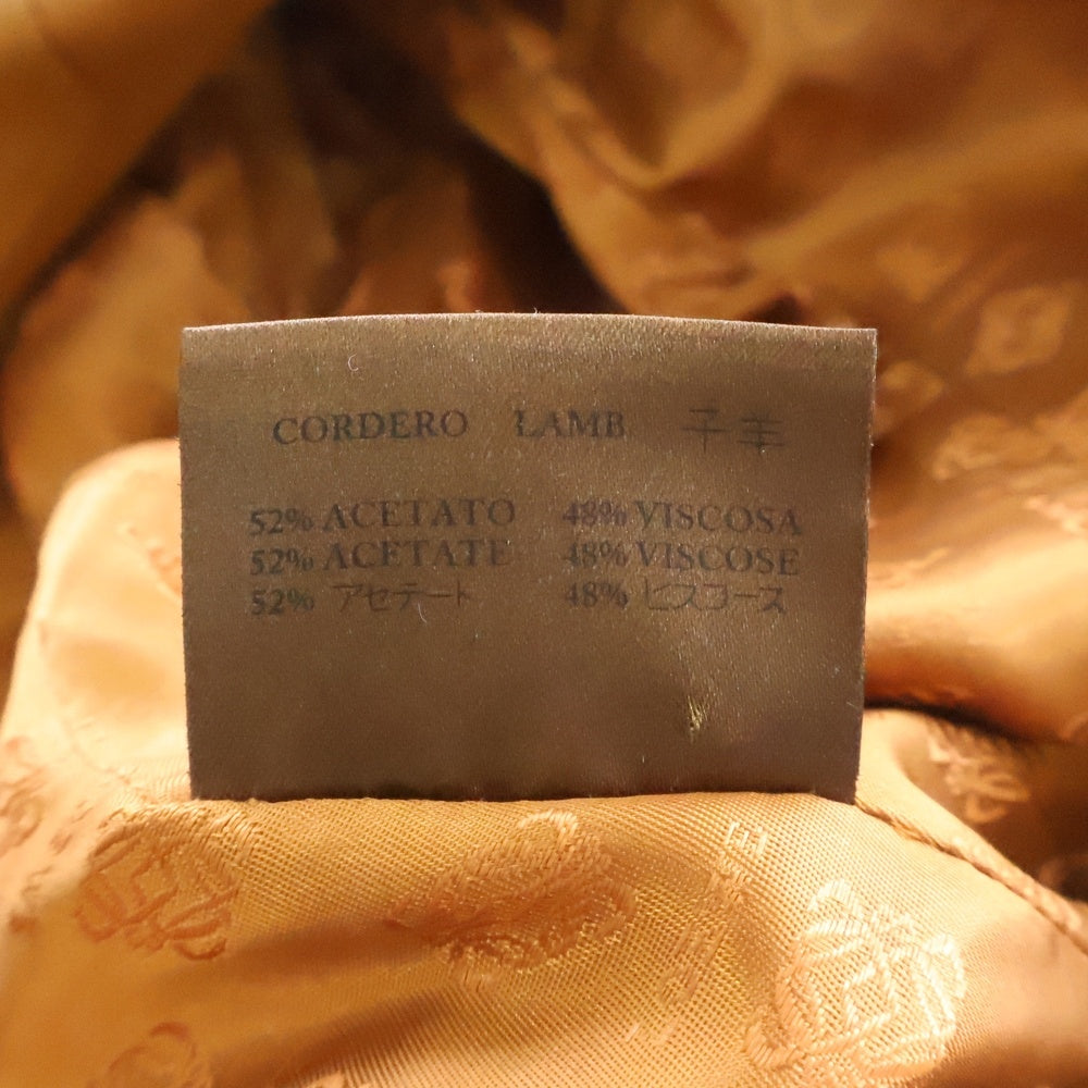 LOEWE(ロエベ) ラムレザー ロングコート キャメル レディース