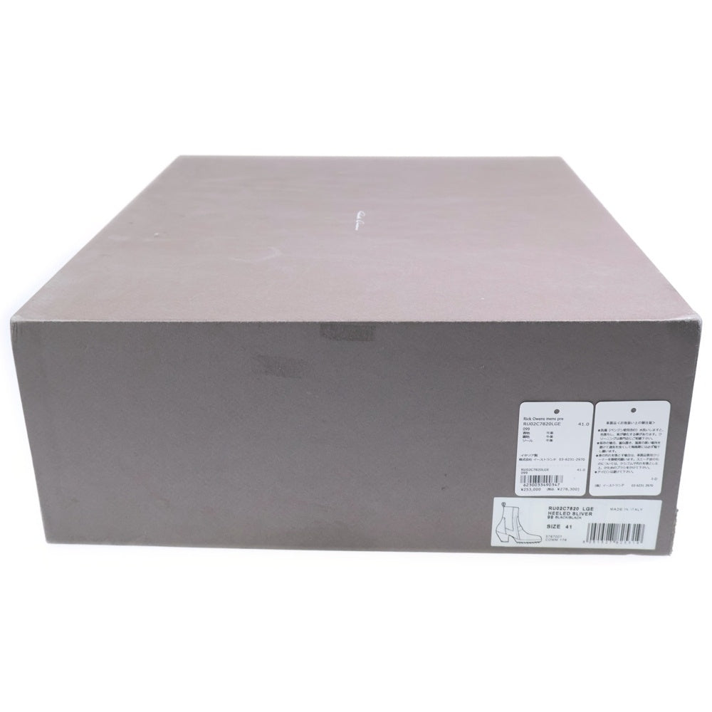 Rick Owens(リックオウエンス) 23AW LUXOR HEELED SLIVER ヒールドスリバー スクエアトゥチェルシーブーツ ブラック RU02C7820 LGE