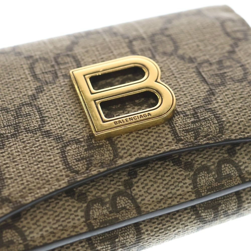 GUCCI(グッチ) ×BALENCIAGA バレンシアガ ザハッカー GGスプリーム三つ折り財布 ベージュ 681700 レディース
