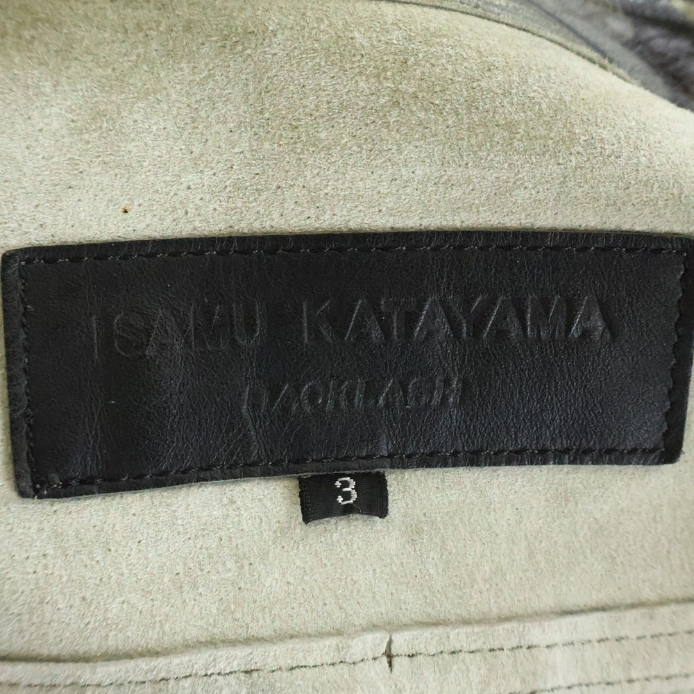ISAMU KATAYAMA BACKLASH(イサムカタヤマバックラッシュ) PIG LEATHER ピッグレザー ミリタリーシャツジャケット カモ柄 グリーン