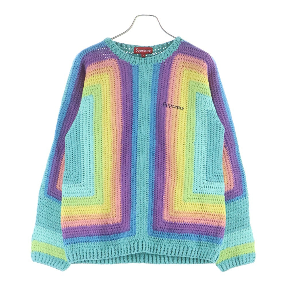 SUPREME シュプリーム 22SS Hand Crocheted Sweater ニット クルーネックセーター マルチ SUPREME(シュプリーム) 22SS Hand Crocheted Sweater ニット クルー