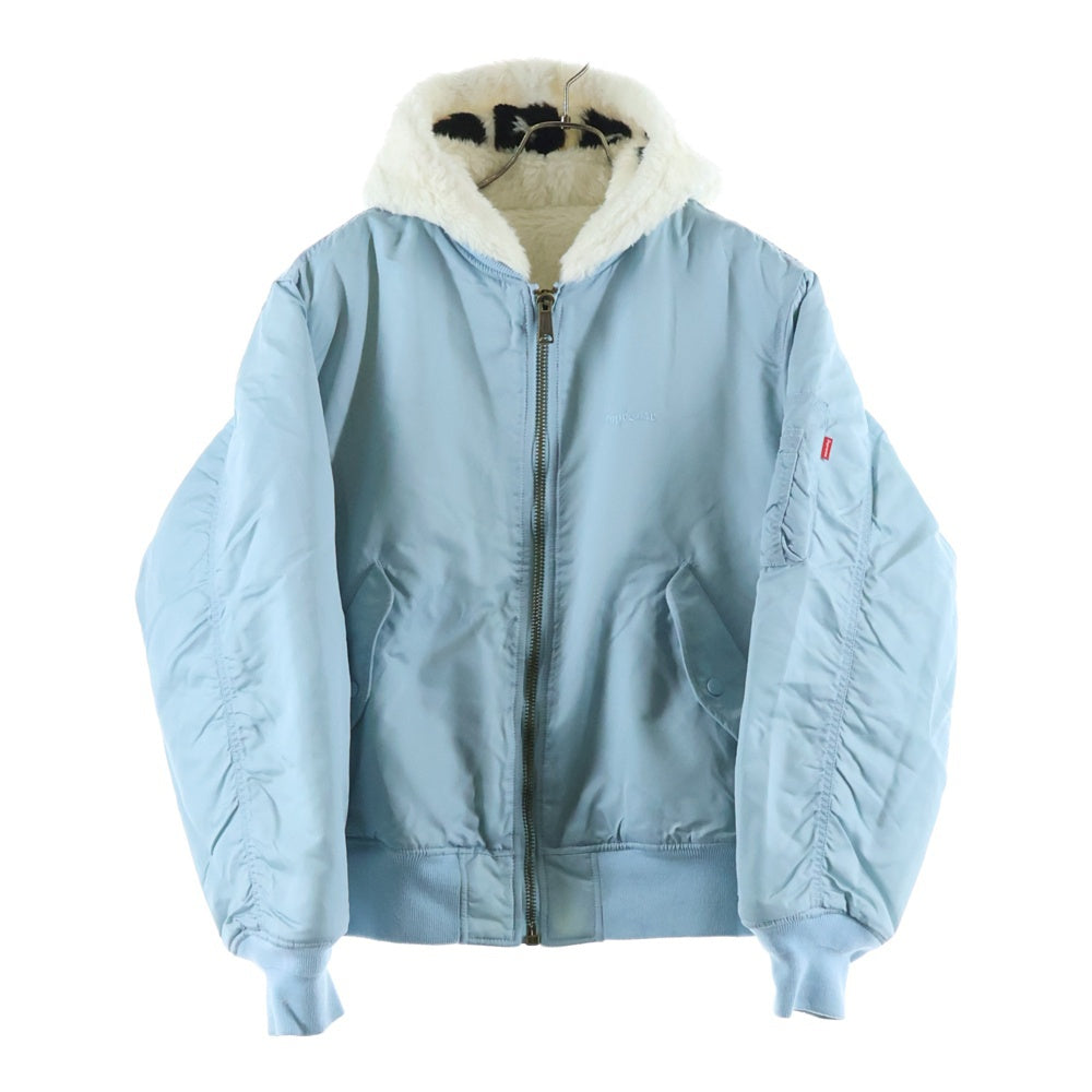SUPREME(シュプリーム) 22AW Faux Fur Reversible MA-1 リバーシブル フード付きブルゾン ジャケット ブルー