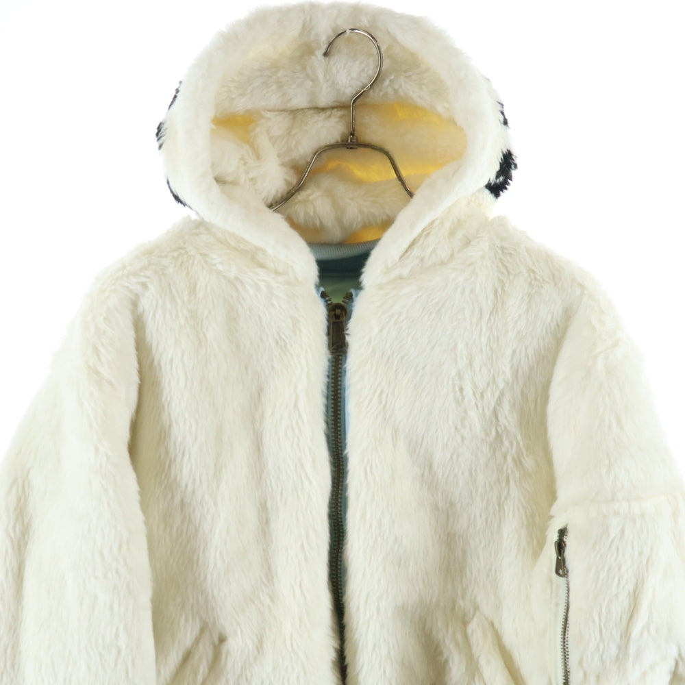 SUPREME(シュプリーム) 22AW Faux Fur Reversible MA-1 リバーシブル フード付きブルゾン ジャケット ブルー