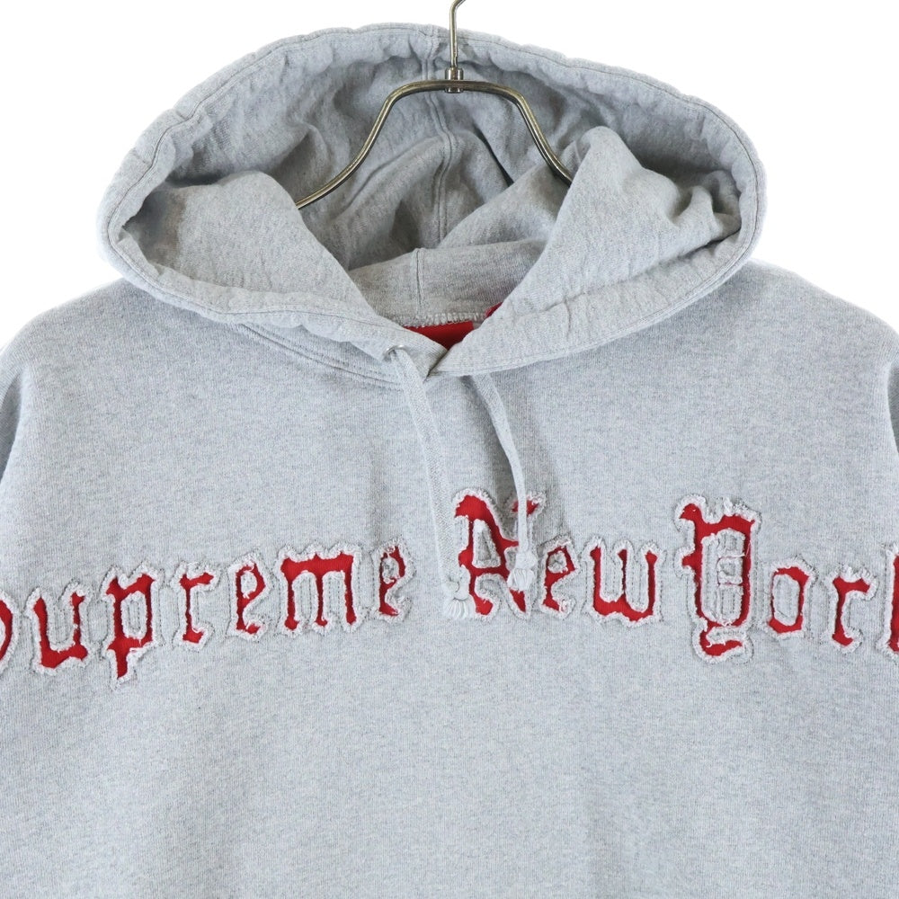 SUPREME(シュプリーム) Contrast Cutout Hooded Sweatshirt プルオーバー スウェットパーカー グレー
