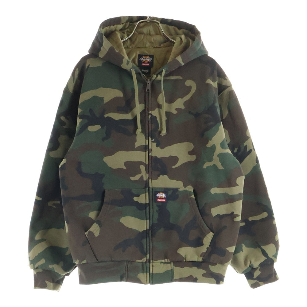 SUPREME(シュプリーム) 25AW ×DICKIES Quilted Lined Zip Up Hooded Sweatshirt ディッキーズ キルティング ジップアップパーカー ウッドランドカモ カーキ