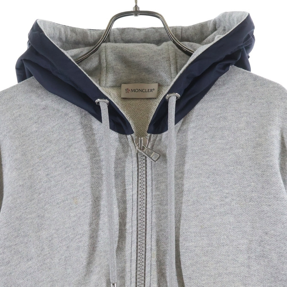 MONCLER(モンクレール) 19SS MAGLIA CARDIGAN ナイロン切替スウェットパーカー グレー E10918424800