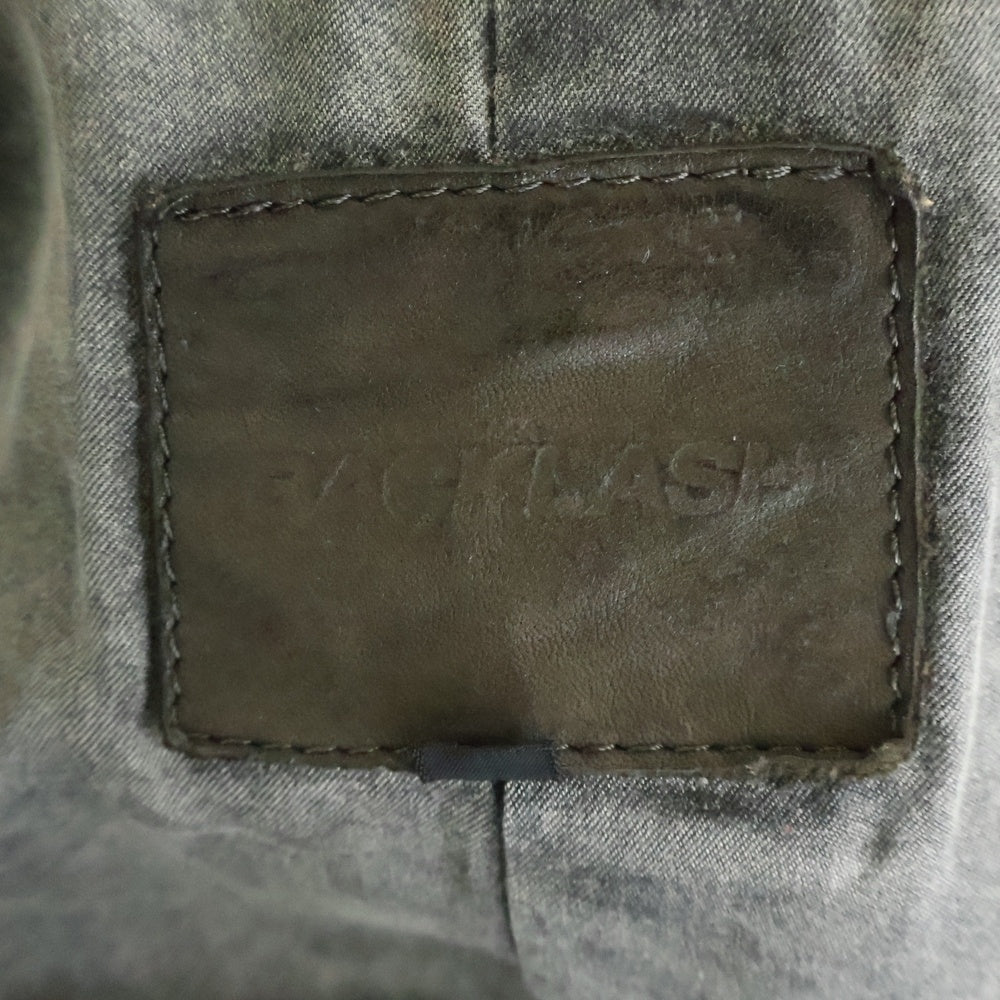 ISAMU KATAYAMA BACKLASH(イサムカタヤマバックラッシュ) カウレザー シングルライダースジャケット 製品染め ブラウン