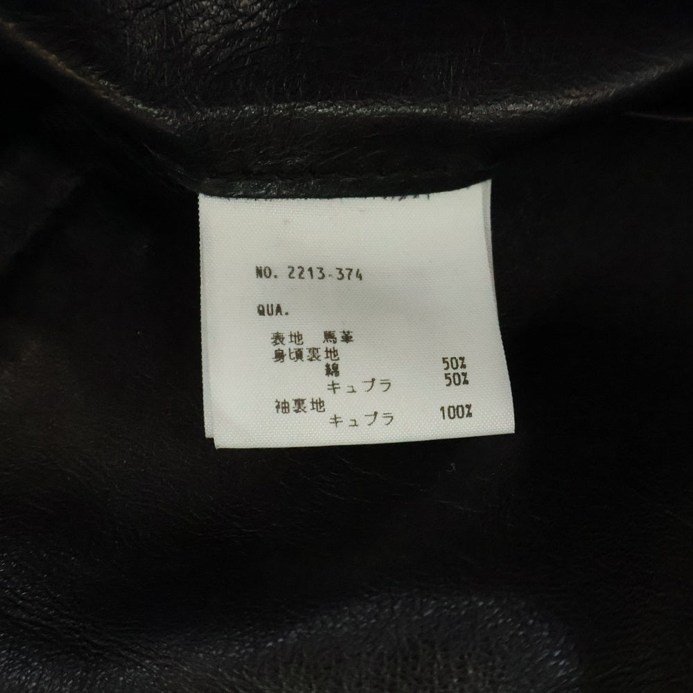 LAD MUSICIAN(ラッドミュージシャン) ホースレザー シングルライダースレザージャケット ブラック