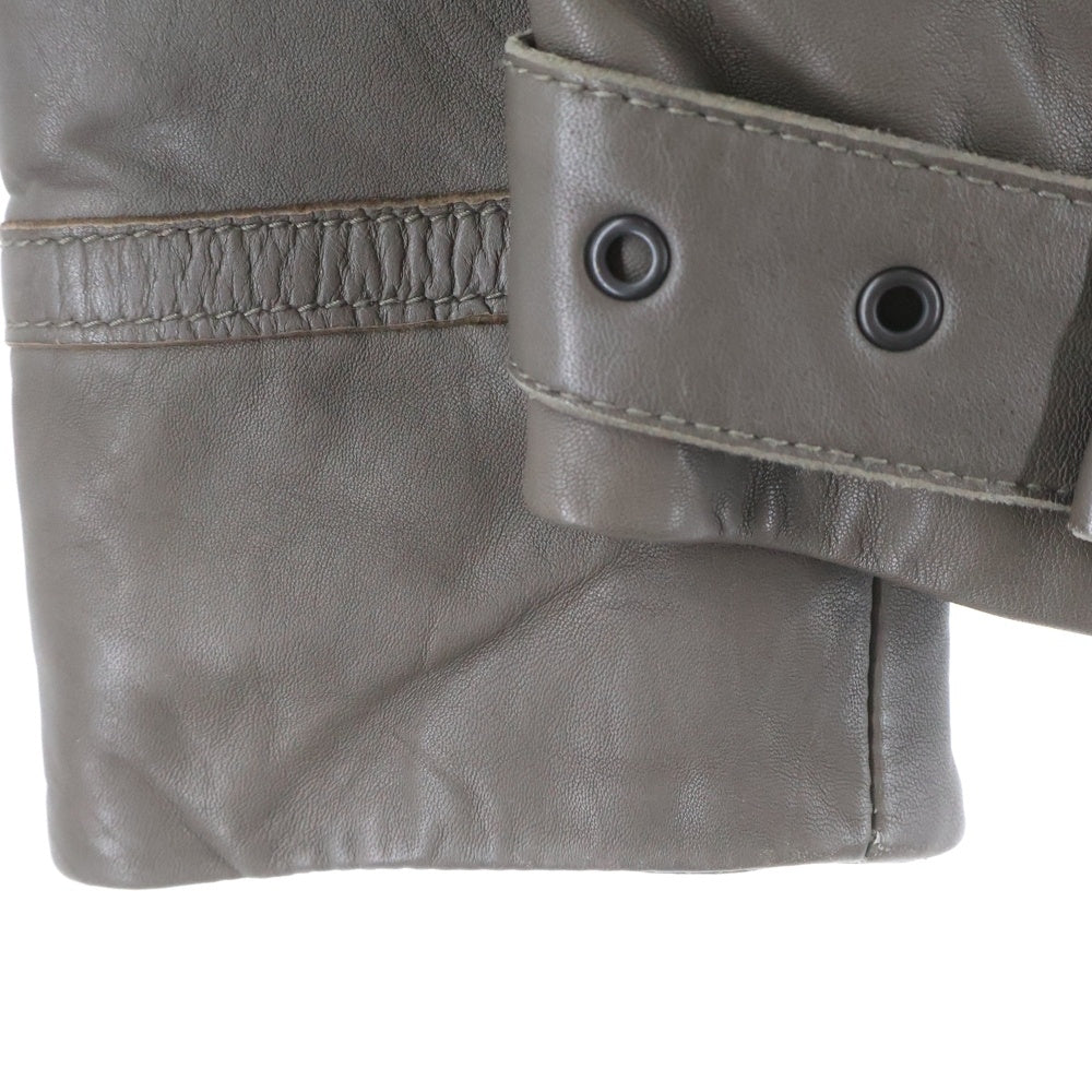 jun hashimoto(ジュンハシモト) NANO UNIVERSE 別注 THERMO LITE ラムレザー ラビットファー ジップアップ フライトレザージャケット グレー