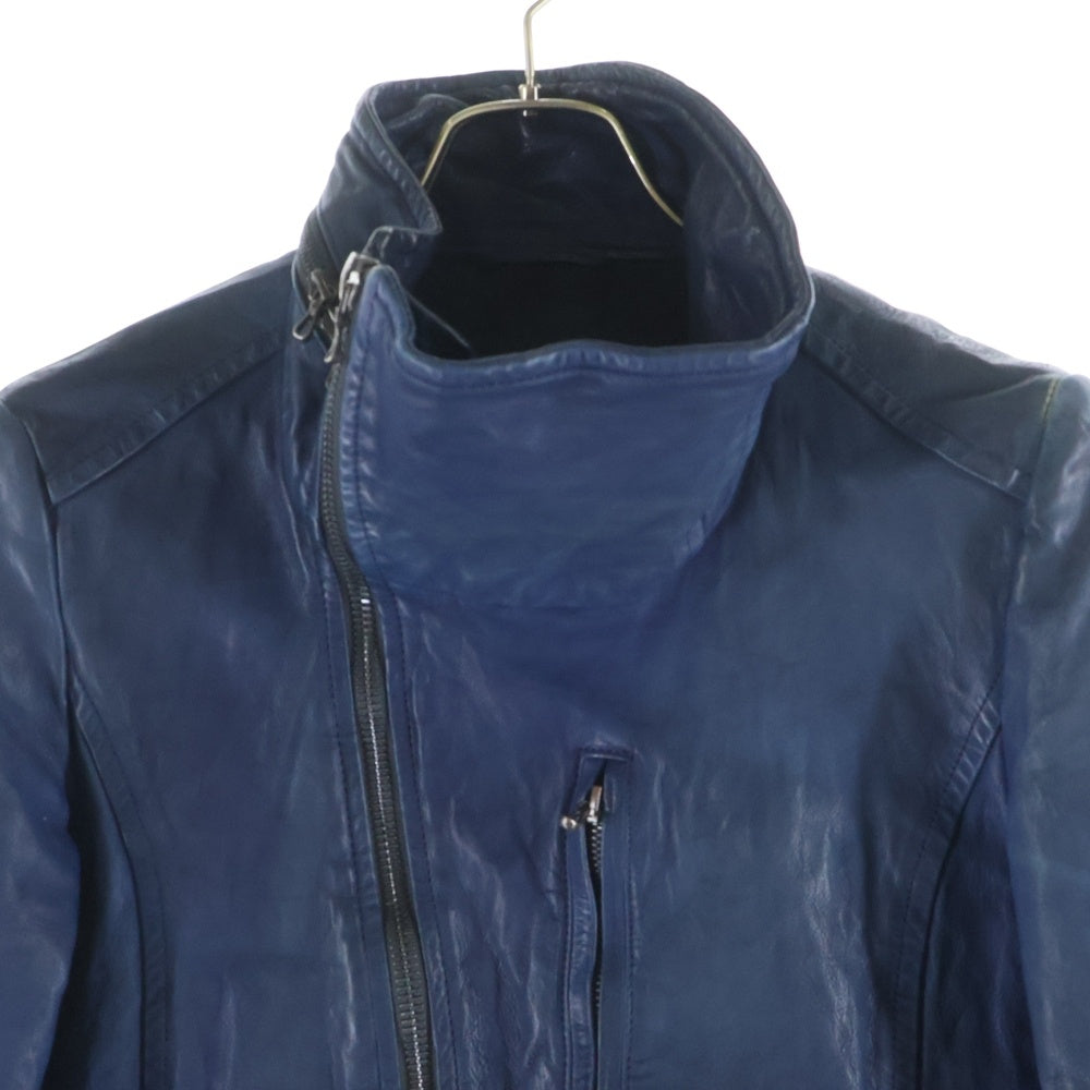 ATTACHMENT(アタッチメント) カーフレザー ジップアップレザージャケット ブルー
