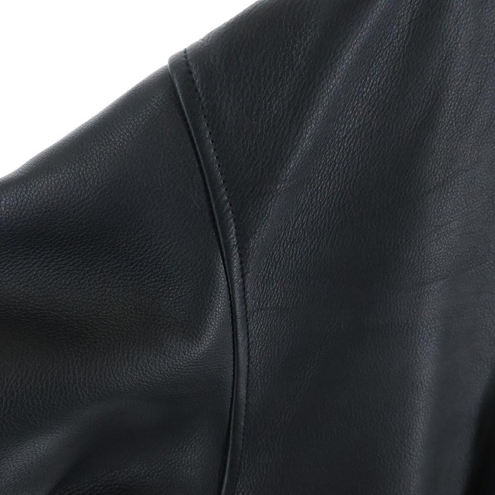 COMOLI(コモリ) カーフスキン ジップパーカ レザージャケット ブラック C03-01028