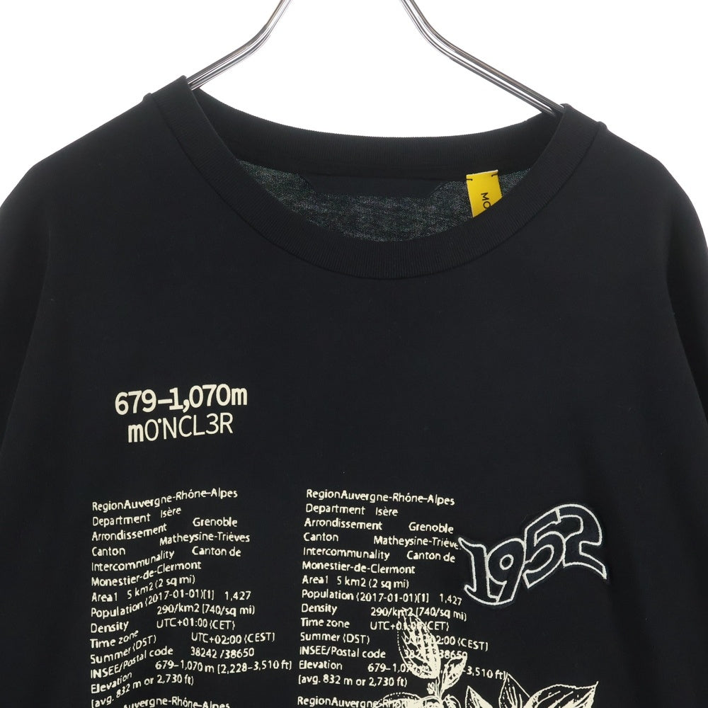 MONCLER GENIUS(モンクレール ジーニアス) 21SS ロゴパッチ付き フロントプリント 長袖Tシャツ ブラック G10928D70710