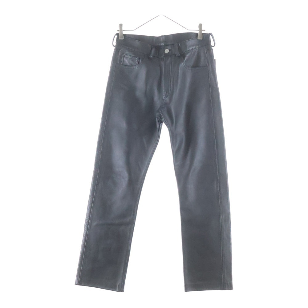 FULLCOUNT(フルカウント) 5 Pocket Zip fly Leather Pants 5ポケットジップフライレザーパンツ レザーストレートパンツ ブラック