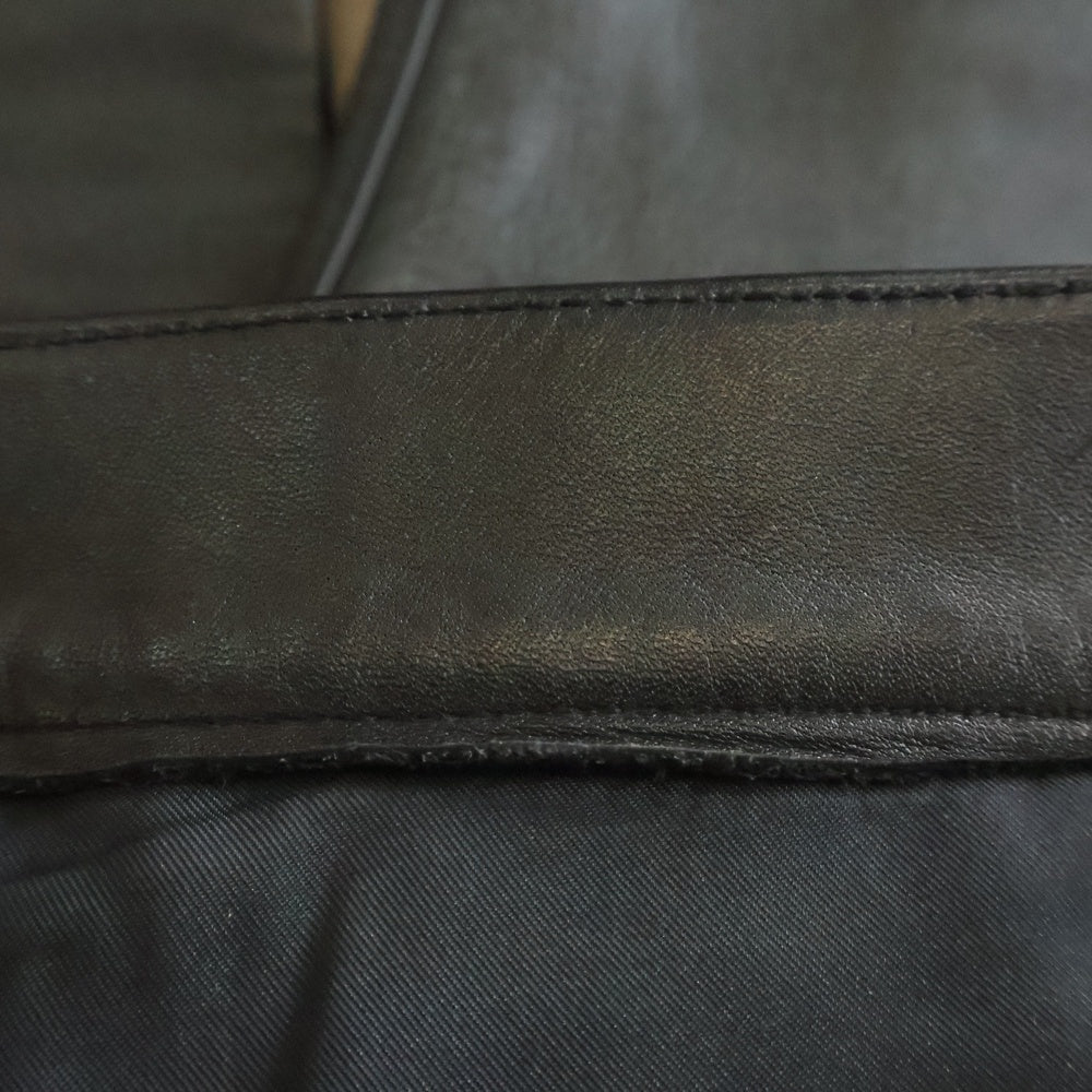 FULLCOUNT(フルカウント) 5 Pocket Zip fly Leather Pants 5ポケットジップフライレザーパンツ レザーストレートパンツ ブラック