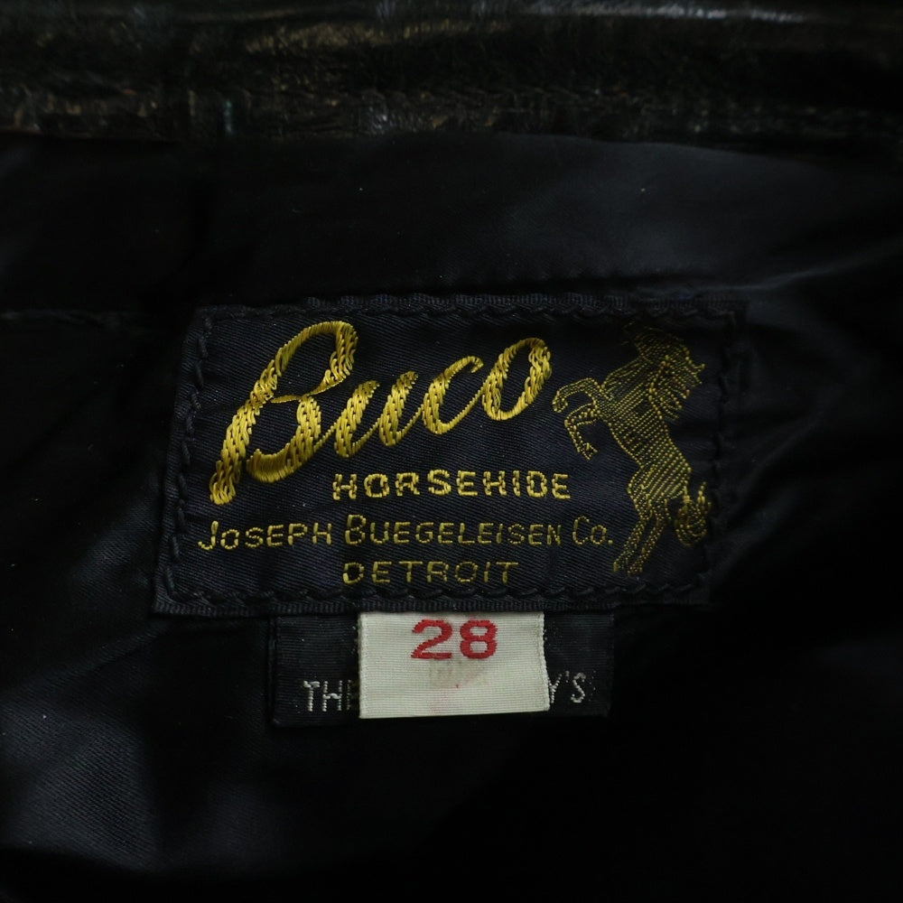 BUCO(ブコ) ホースハイド 馬革 ヘビーオンス レザーパンツ ブラック