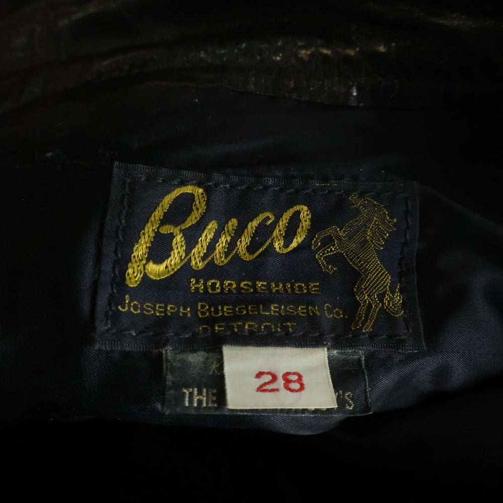 BUCO(ブコ) ホースハイド 馬革 サイドジップ ヘビーオンス レザーパンツ ブラック