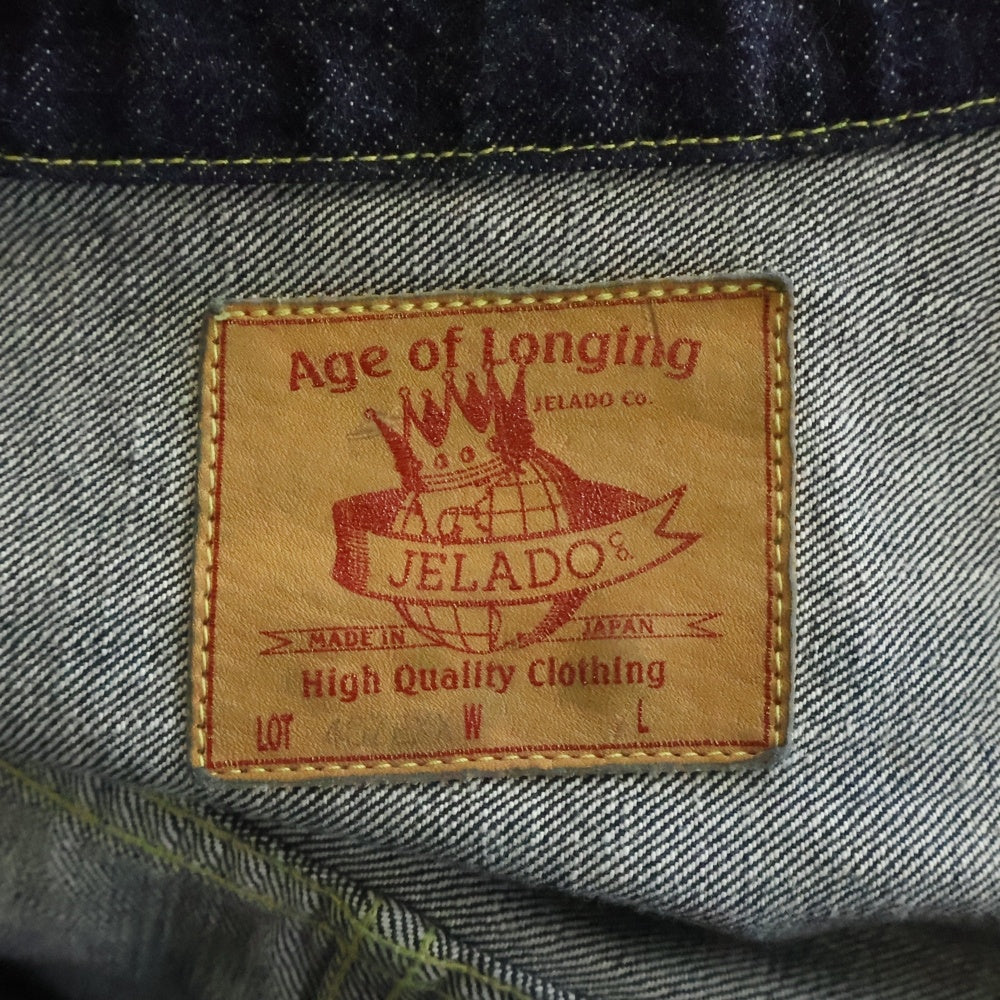 JELADO(ジェラード) LASTRESORT Longing Black Tag 407EXX Denim JKT 黒タグ 1st Tバック ビッグサイズ デニムジャケット インディゴ