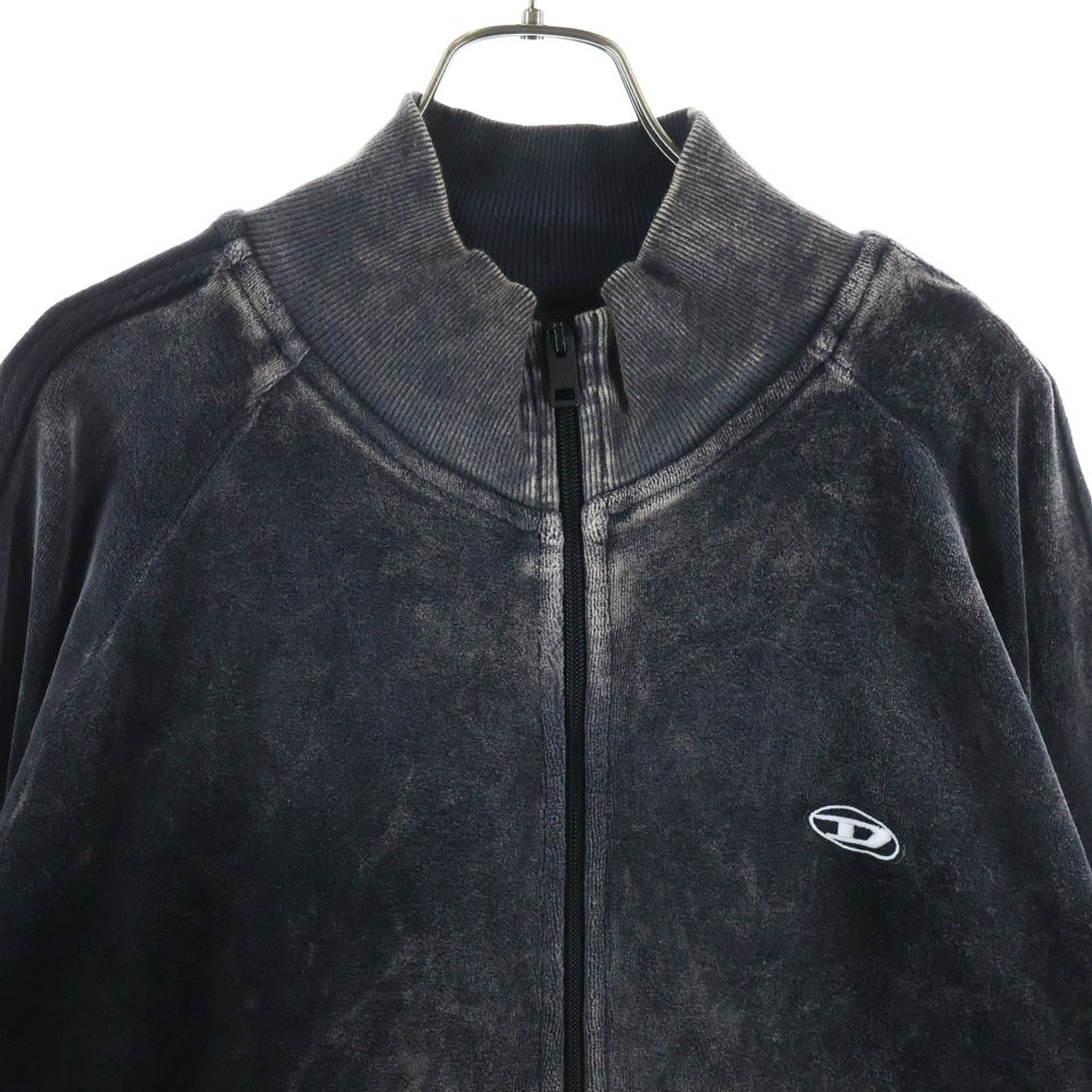 DIESEL(ディーゼル) 23AW S-RABAND ベロア ジップアップ トラックジャケット ブラック A11289