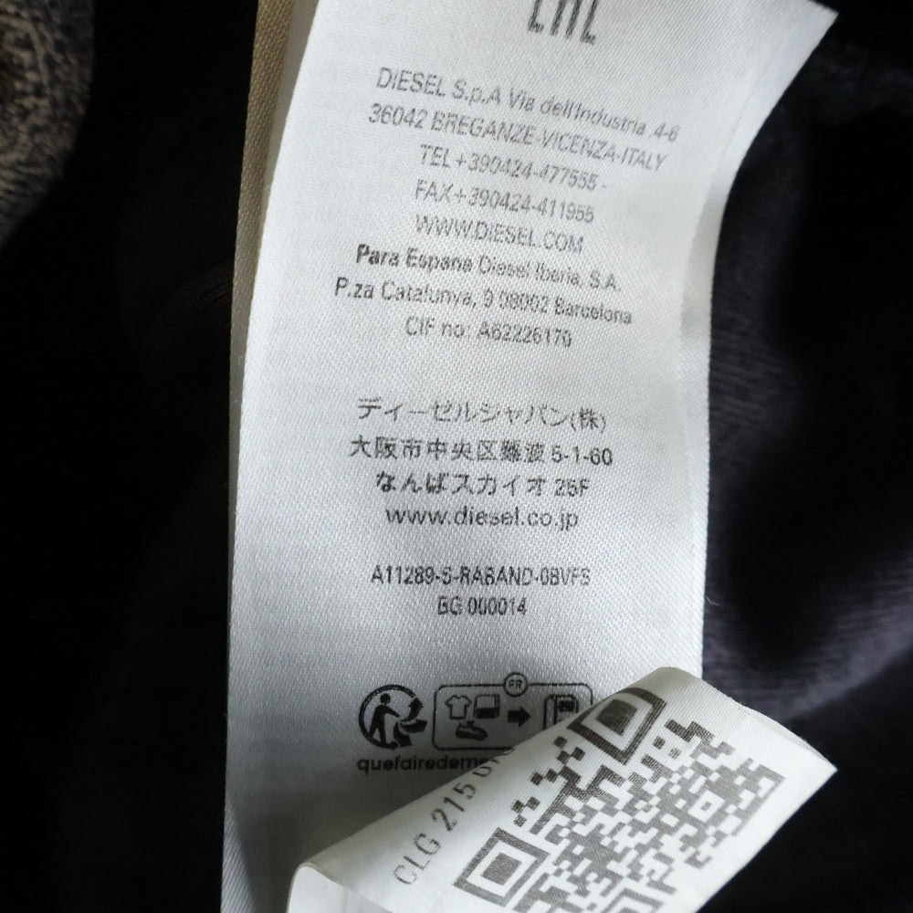 DIESEL(ディーゼル) 23AW S-RABAND ベロア ジップアップ トラックジャケット ブラック A11289