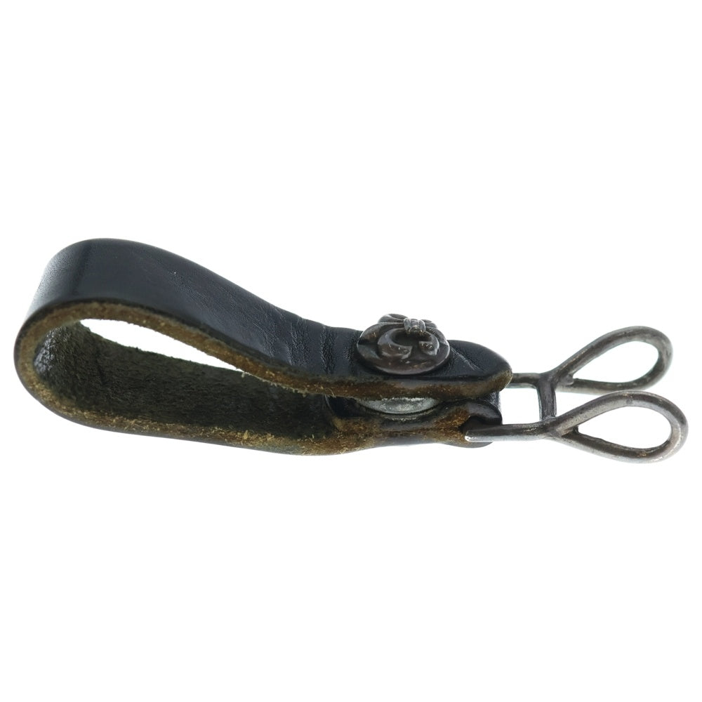 CHROME HEARTS(クロムハーツ) BELT LOOP BSフレアボタンレザーベルトループ シルバー/ブラック BCA401
