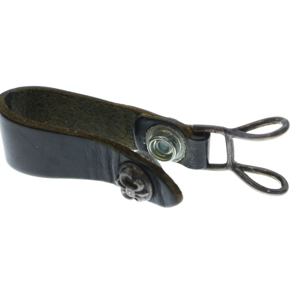 CHROME HEARTS(クロムハーツ) BELT LOOP BSフレアボタンレザーベルトループ シルバー/ブラック BCA401