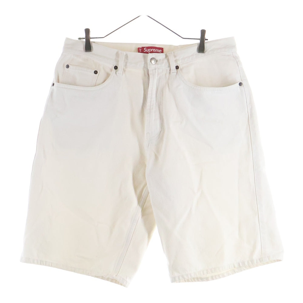 SUPREME(シュプリーム) 24SS Baggy Denim Short バギーデニムショート ロゴ刺繍デニムハーフパンツ ホワイト