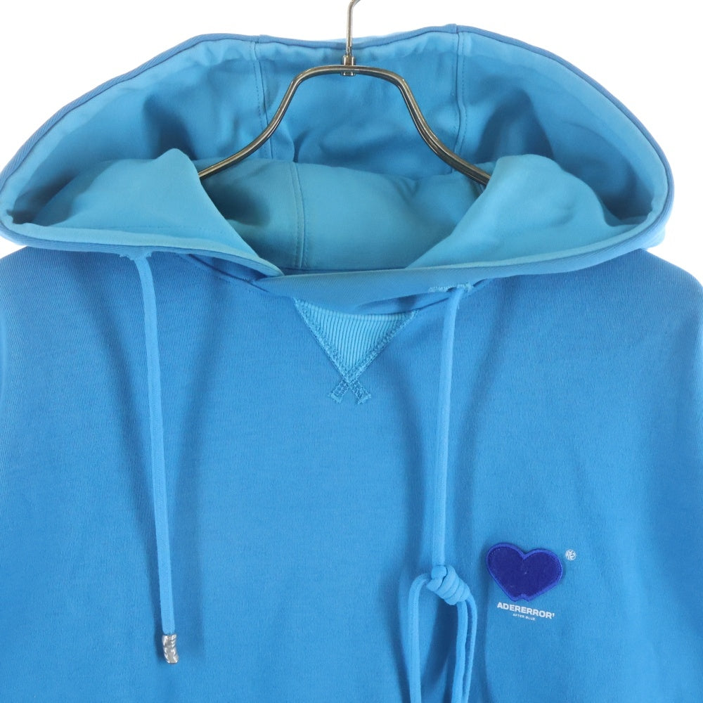 ADER ERROR(アーダーエラー) 22SS TWIN HEART HOODIE フロント ハートロゴ プルオーバースウェット ブルー BLASSHD03BL1