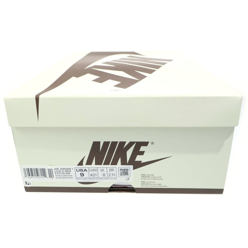 NIKE(ナイキ) ×TRAVIS SCOTT AIR JORDAN 1 LOW GOLF NRG NEUTRAL OLIVE トラヴィススコット エアジョーダン1 ゴルフ ローカットスニーカー US9/27cm FZ3124-200