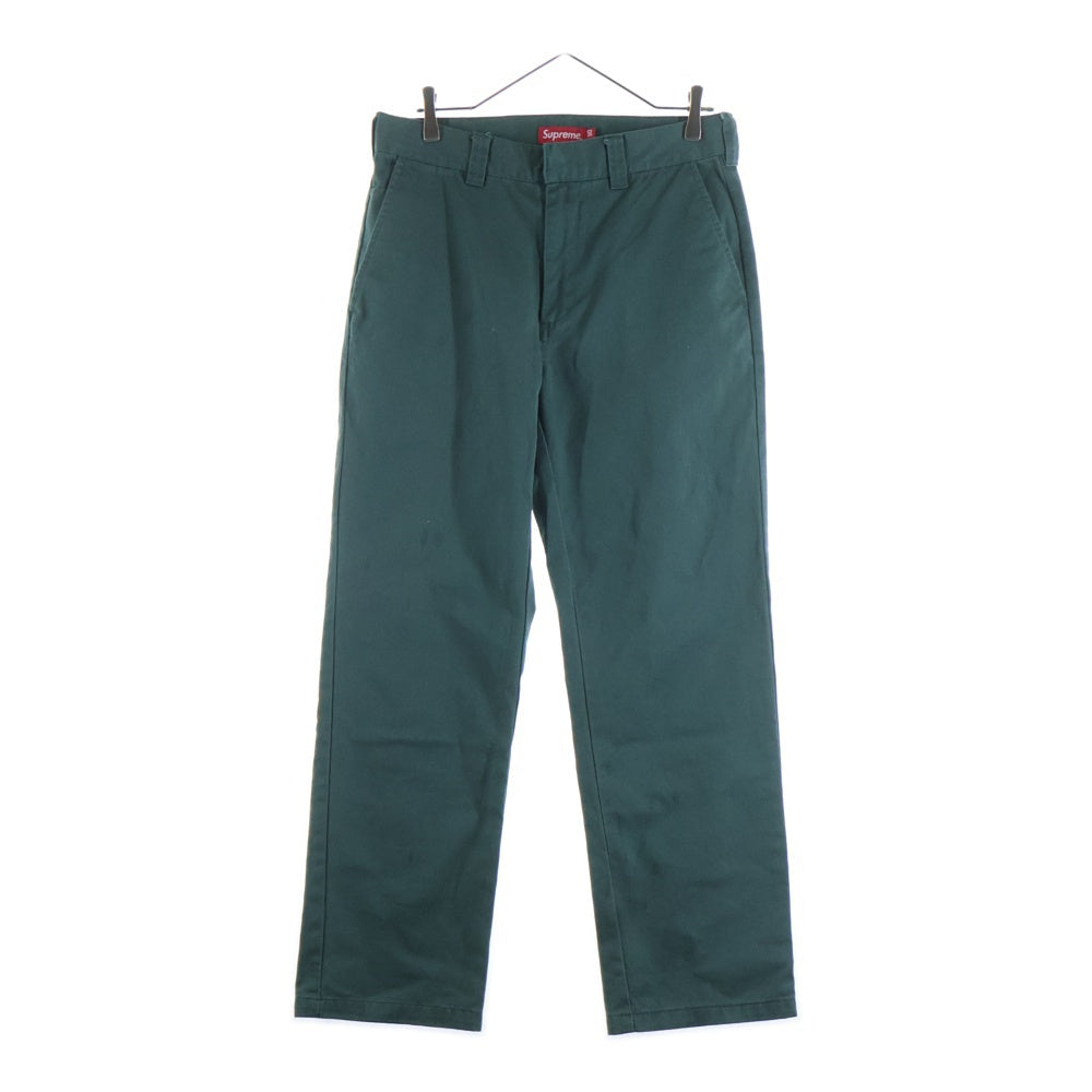 SUPREME(シュプリーム) 23AW Work Pant ワークパンツ コットンチノストレートパンツ グリーン