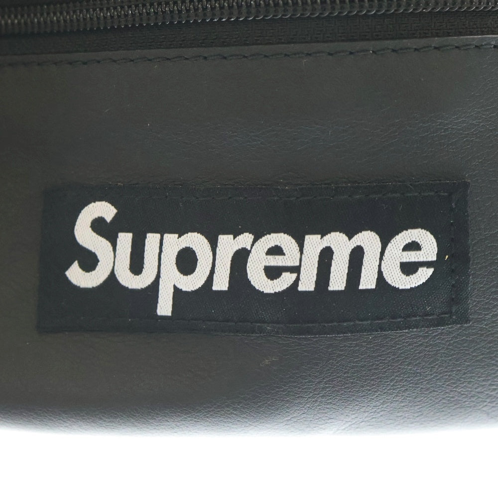 SUPREME(シュプリーム) 24AW Leather Waist Bag レザーウエストバッグ ボックスロゴレザーボディバッグ ブラック