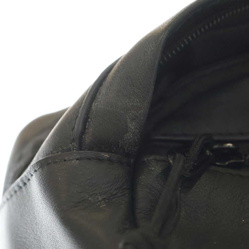 SUPREME(シュプリーム) 24AW Leather Waist Bag レザーウエストバッグ ボックスロゴレザーボディバッグ ブラック