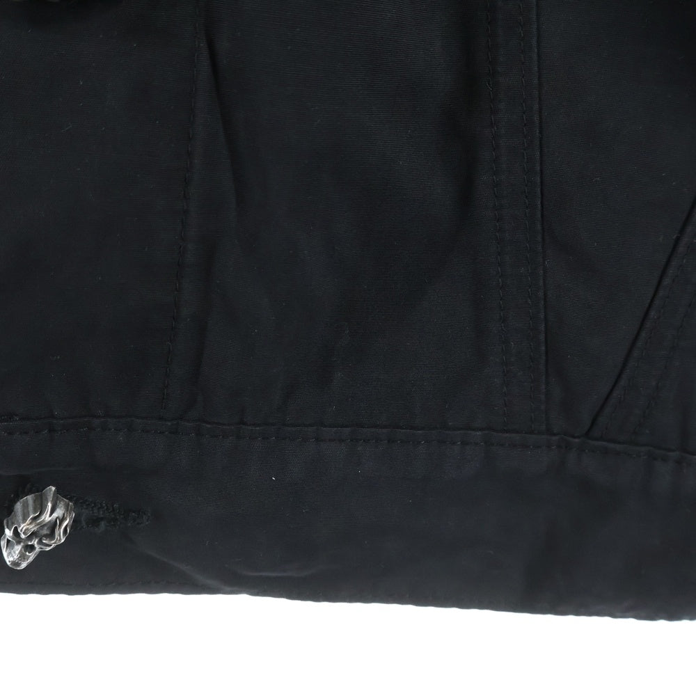 LAUNDERED WORKS CORP(ランダード ワークス コープ) スカルボタン ナイロン 長袖シャツ ブラック