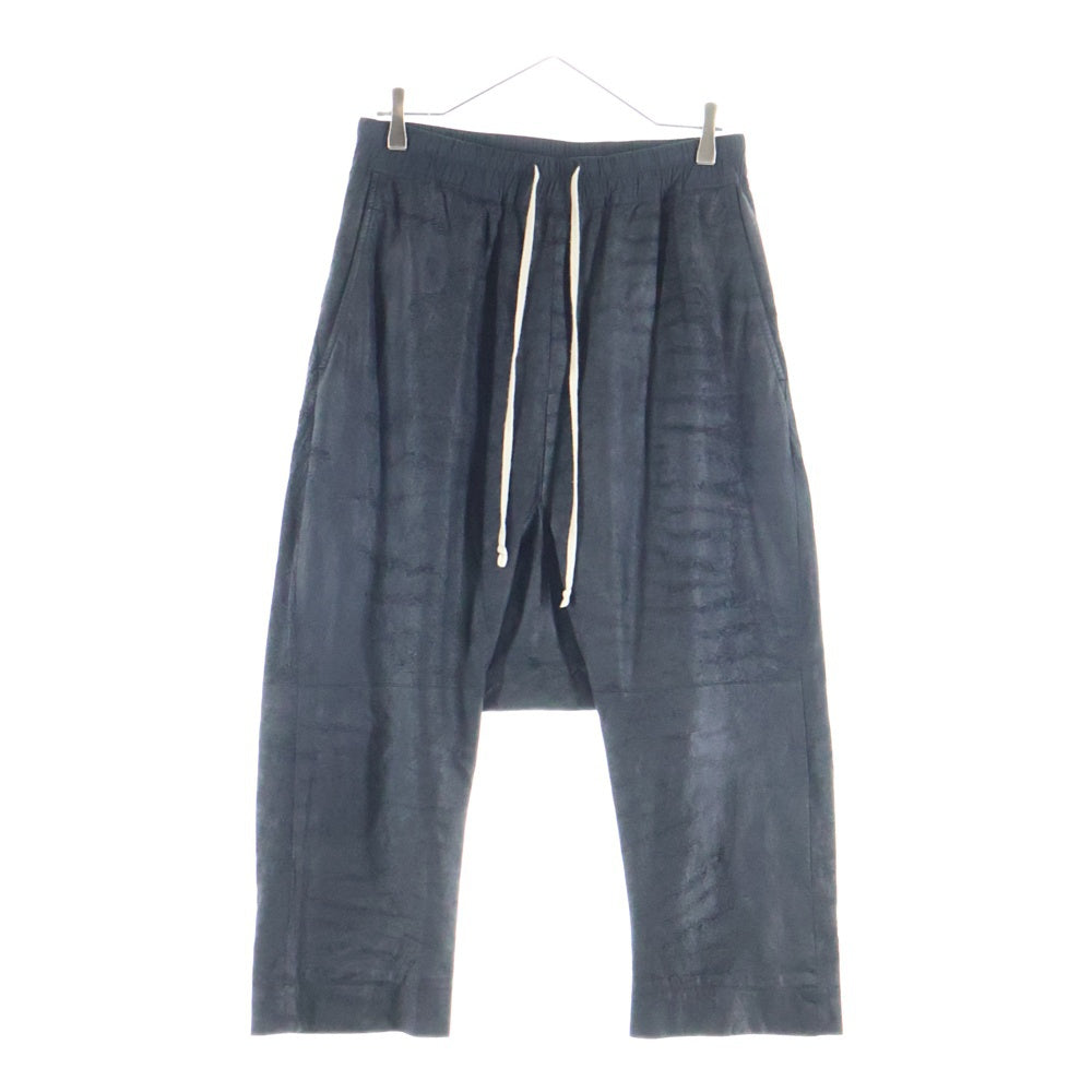 Rick Owens(リックオウエンス) 14AW MOODY Leather Cropped Pants MOODY期 レザークロップドパンツ ドローストリングラムレザーサルエルパンツ レディース RP14F6308-LB ブラック