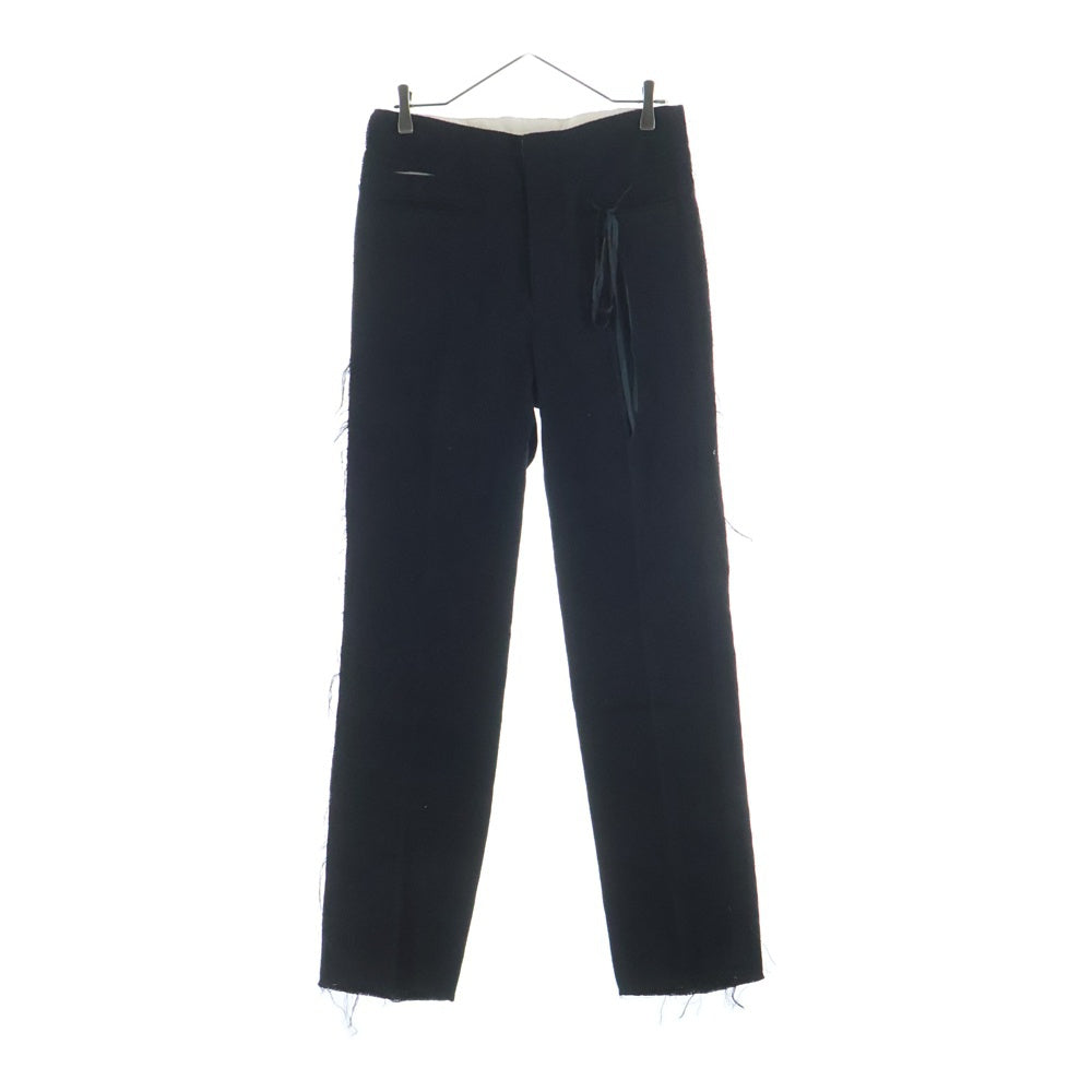 midorikawa(ミドリカワ) 25AW Belted Slacks ベルテッドスラックス ダメージ加工ストレートスラックス MID25AW-PT01 ブラック
