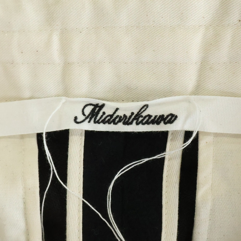 midorikawa(ミドリカワ) 25AW Belted Slacks ベルテッドスラックス ダメージ加工ストレートスラックス MID25AW-PT01 ブラック