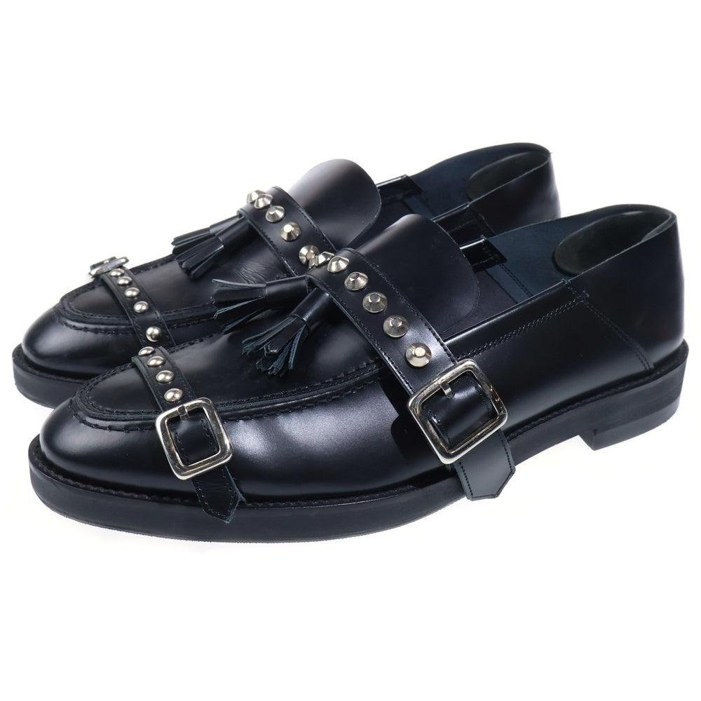 FACETASM(ファセッタズム) スタッズ フリンジ レザー ローファー シューズ ブラック