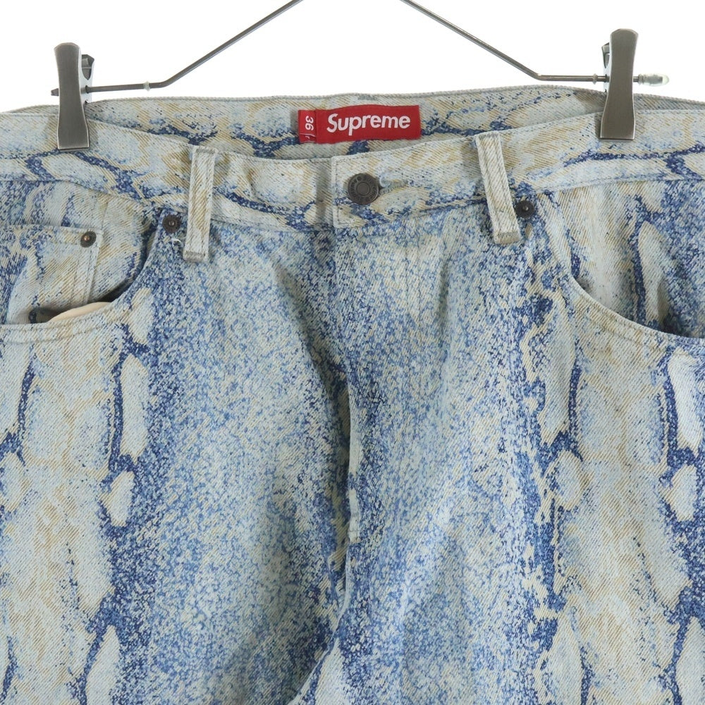 SUPREME(シュプリーム) 24AW Regular Jean Snake パイソン柄 レギュラー デニム パンツ インディゴ