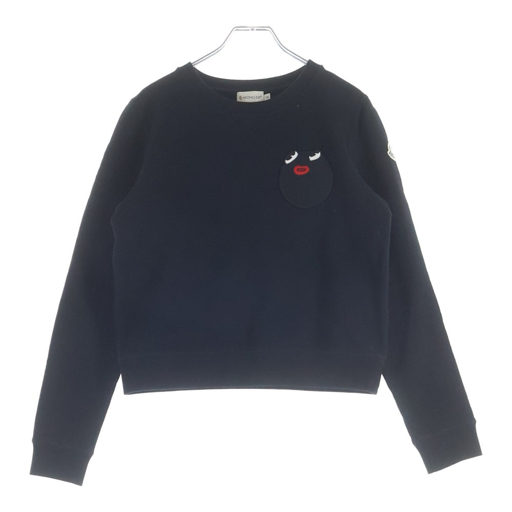MONCLER モンクレール 15AW MAGLIA GIROCOLLO マリア ジロコッロ ロゴパッチクルーネックスウェットシャツ A20968060400 80426 ブラック MONCLER(モンクレール) 15AW MAGLIA GIROCOLLO マリア ジロコッロ