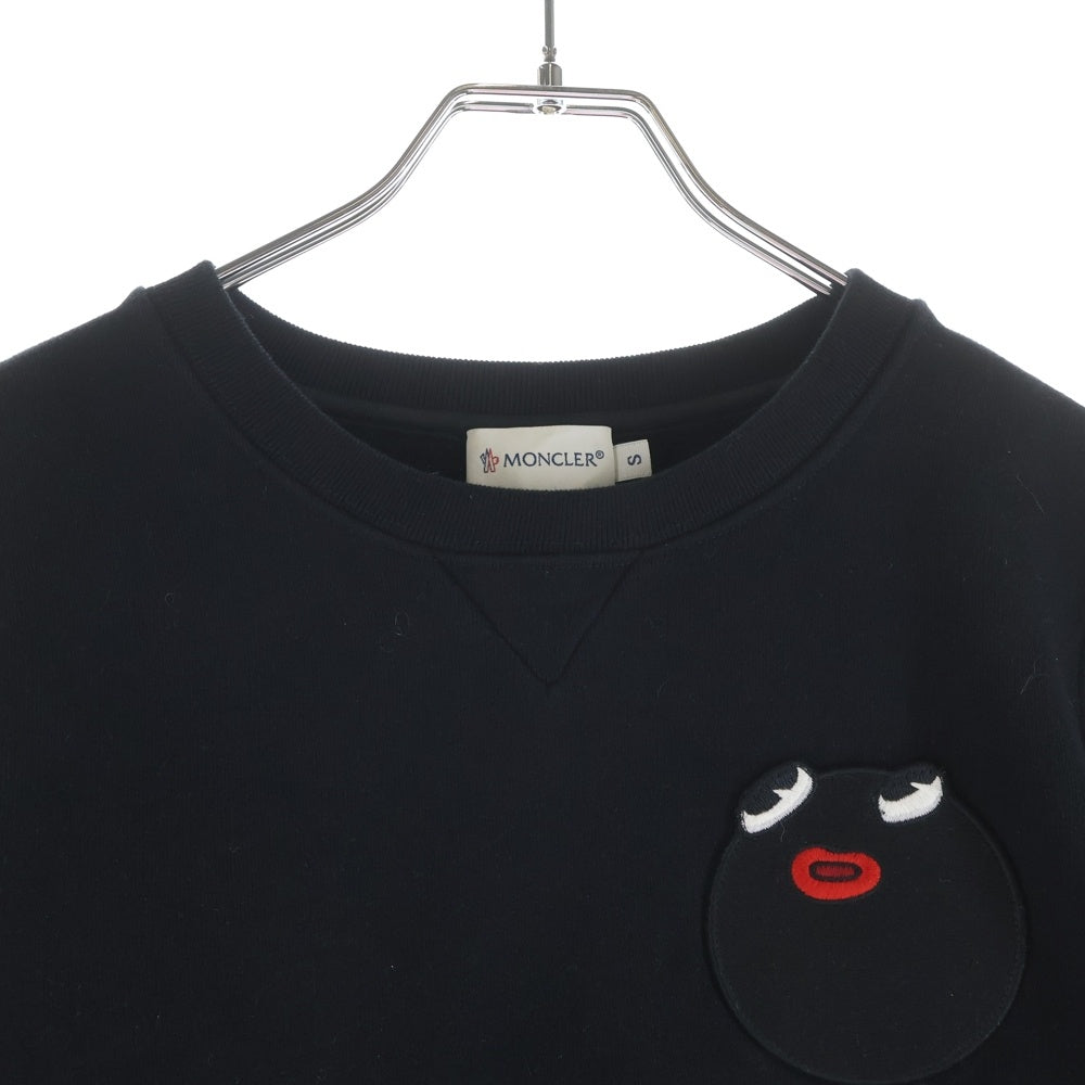 MONCLER(モンクレール) 15AW MAGLIA GIROCOLLO マリア ジロコッロ ロゴパッチクルーネックスウェットシャツ A20968060400 80426 ブラック