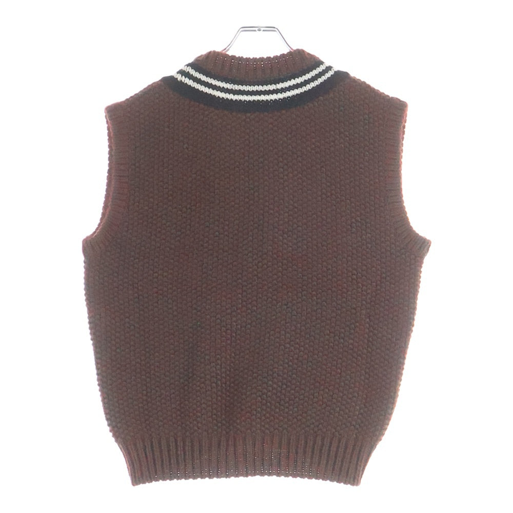 NO BRAND(ノーブランド) COGNOMEN コグノーメン LAYERED KNIT VEST レイヤードニットベスト Vネックニットベスト WA-KN-U03 バーガンディー